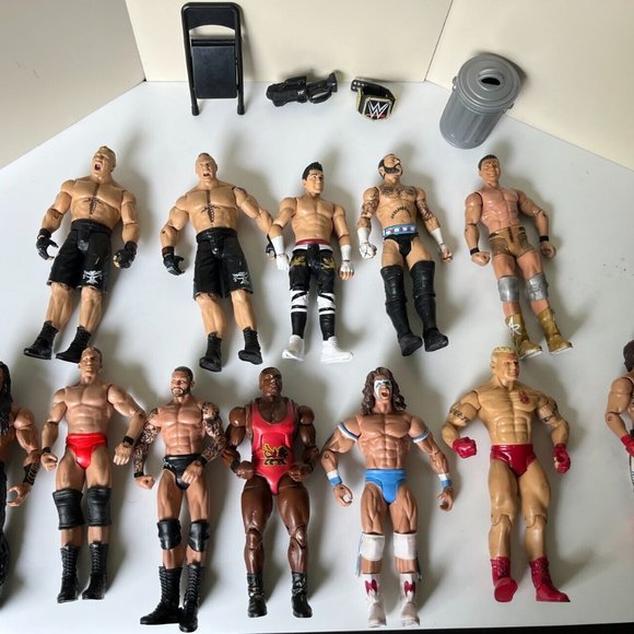 WWE Action Figures 12 Wrestlers 11 Mattel 1 Jakks Brand - Picture 6 of 7